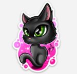 Gatto nero sticker-Samy pimp