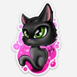Gatto nero sticker-Samy pimp