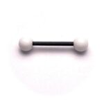 tongue plastica nera 15mm palline bianche