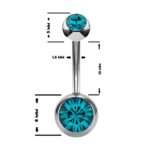 Piercing ombelico due cristalli 10mm - immagine 3