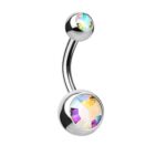 Piercing ombelico due cristalli 10mm - immagine 5