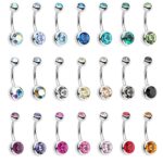 Piercing per ombelico due cristalli 12mm