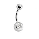 Piercing ombelico due cristalli 10mm - immagine 2