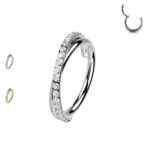 anello con brillantini doppio incrociato - immagine 2