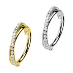 anello con brillantini doppio incrociato