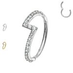 anello con brillantini a scalino - immagine 2