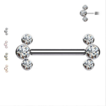 Barbell capezzolo con 3 brillanti