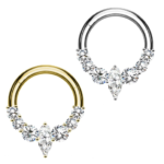 Clicker con brillante rombo e brillanti - immagine 2