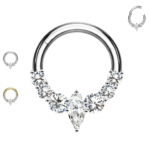 Clicker con brillante rombo e brillanti