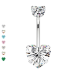 piercing ombelico doppio cuore