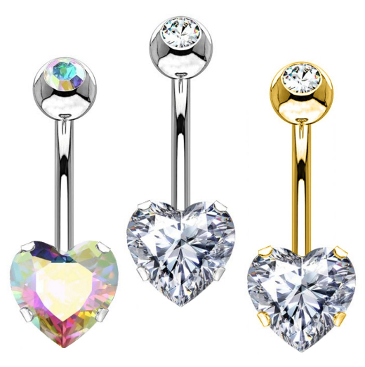 Screenshot 2023-04-20 alle 16.21.12 piercing ombelico cuore doppia gemma - immagine 1
