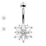 piercing ombelico fiore cristalli