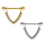 Piercing capezzolo triangolo con brillanti