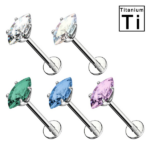 Labret titanio cristallo forma oliva - immagine 2