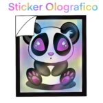 Panda Sticker olografico bianco