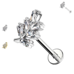 piercing 6 foglie di cristallo