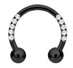septum paletto1.2mm-palline 3mm colore nero con brillantini