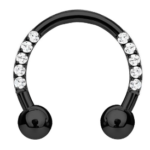 septum paletto1.2mm-palline 3mm colore nero con brillantini