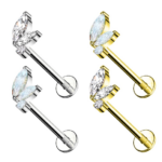 piercing farfalla 3 cristalli - immagine 2