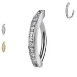 Anello ombelico a semicerchio con brillanti