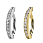 Anello ombelico a semicerchio con brillanti - immagine 2