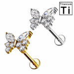 farfallina in titanio con cristalli - immagine 2