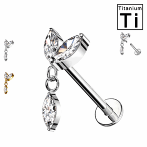 foglioline con pendente in titanio