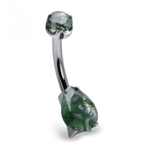 piercing ombelico con agata muschiata