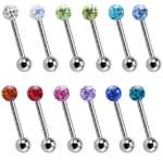 piercing per lingua effetto glitter - immagine 2