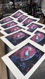 Spider-Man art print con inserti realizzati a mano perlescenti - immagine 2