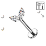 fior di loto 2 brillanti in titanio