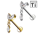 fior di loto 2 brillanti e pendaglio in titanio - immagine 2